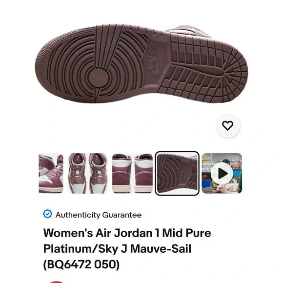 Jordan Air Jordan 1 Mid Women Size 10.5 - Picture 4 of 5